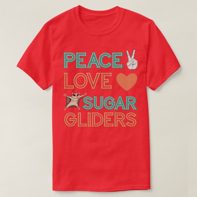 Animal Hippie Gift Sugar Glider T-Shirt (Design Front)