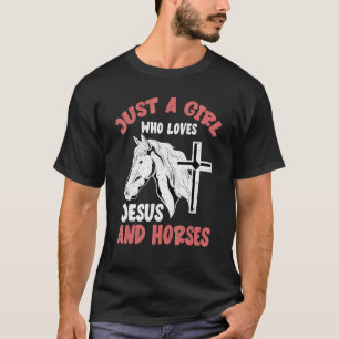 Animal Horse  Girls Cross Jesus Christ Devotee Hor T-Shirt