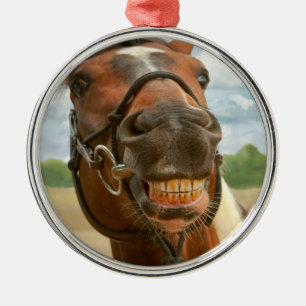Animal - Horse - I finally got my braces off Metal Ornament