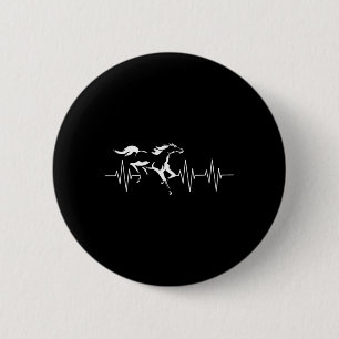 Animal Horse Lover Horseback Gift Heartbeat Horse  6 Cm Round Badge