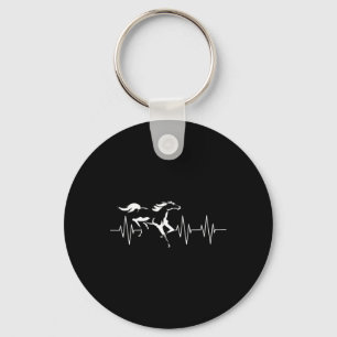 Animal Horse Lover Horseback Gift Heartbeat Horse Key Ring