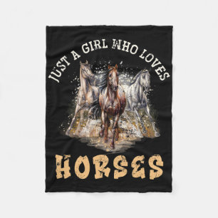 Animal Horseback Riding Horse Girls Women Gift Hor Fleece Blanket