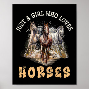 Animal Horseback Riding Horse Girls Women Gift Hor Poster