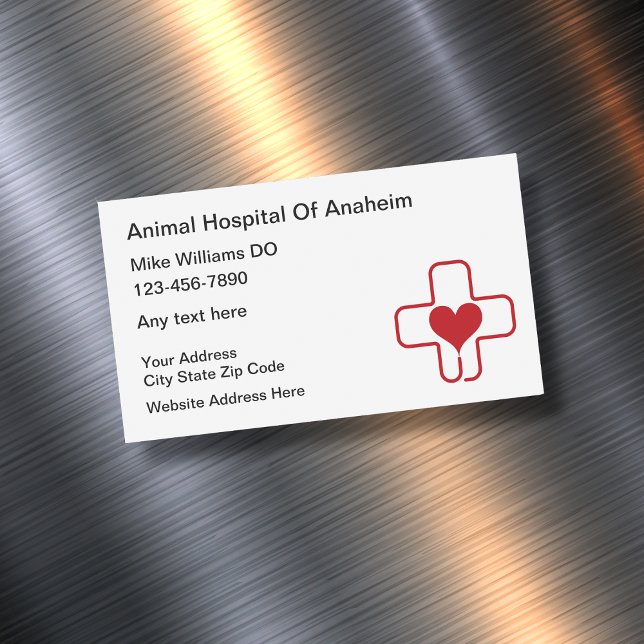 Animal Hospital Magnetic Business Cards (Creator Uploaded)