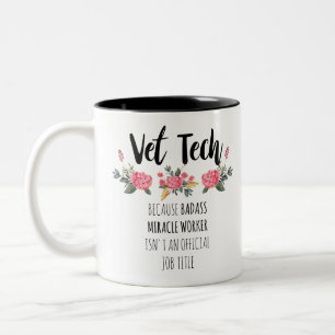 Animal Hospital Vet Tech Hero Desk Sipper Two-Tone Coffee Mug