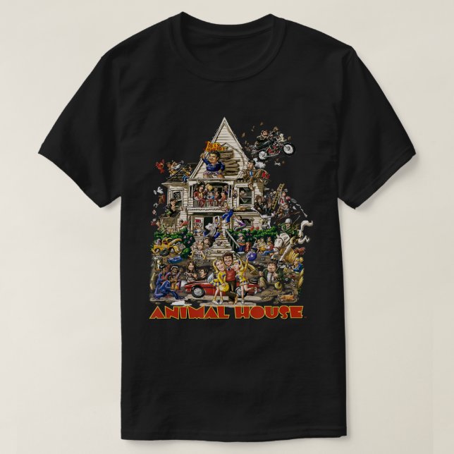 Animal House Fraternity House Party Chaos T-Shirt (Design Front)