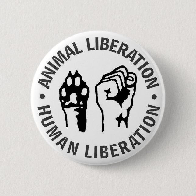 Animal & Human Liberation 6 Cm Round Badge (Front)