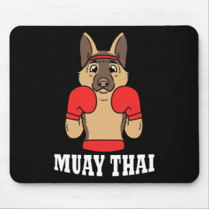 Animal Humor Thai Kickboxing Funny Dog Muay Thai  Mouse Pad