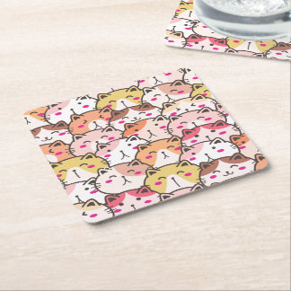 Animal Illustration Square Paper Coaster