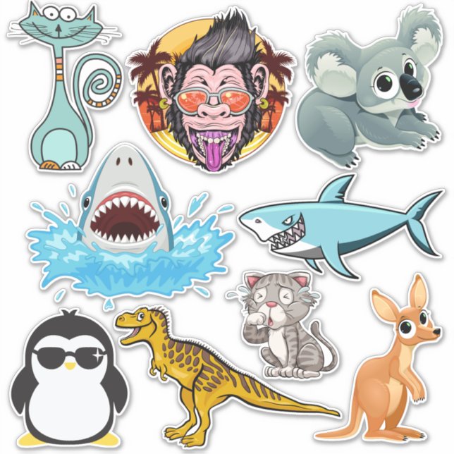Animal Illustration stickers (Front)