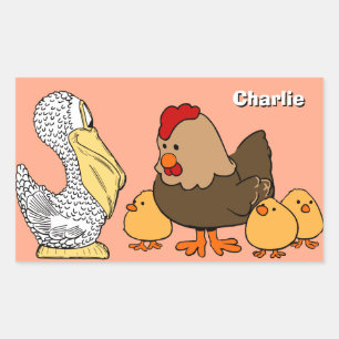Animal Illustrations custom name kids' stickers