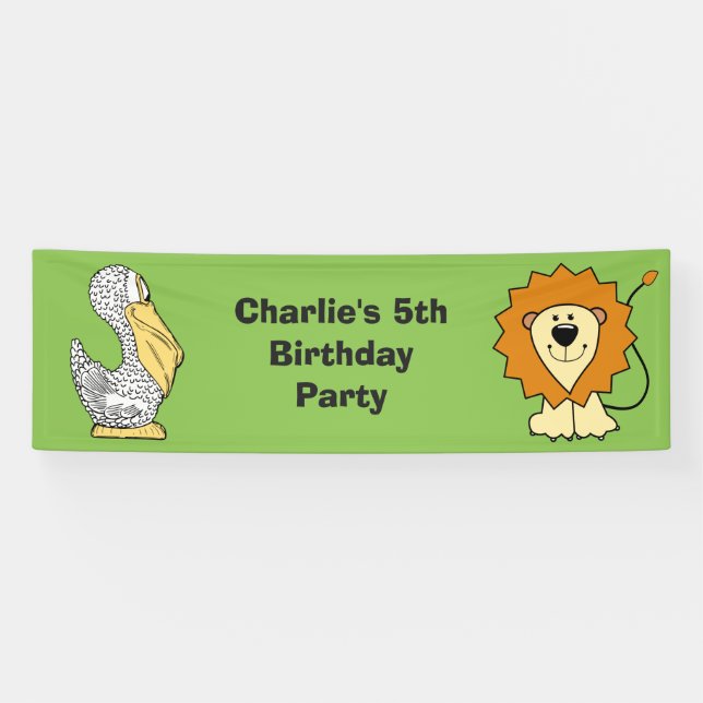 Animal illustrations custom text kids' banner (Horizontal)
