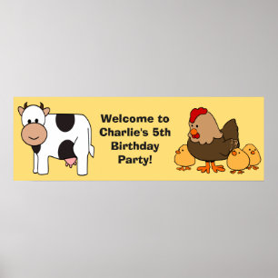 Animal illustrations custom text kids' poster