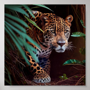 Animal in wild nature undomesticated cat  poster