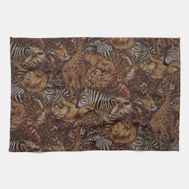 ANIMAL JUNGLE SAFARI TEA TOWEL (Horizontal)