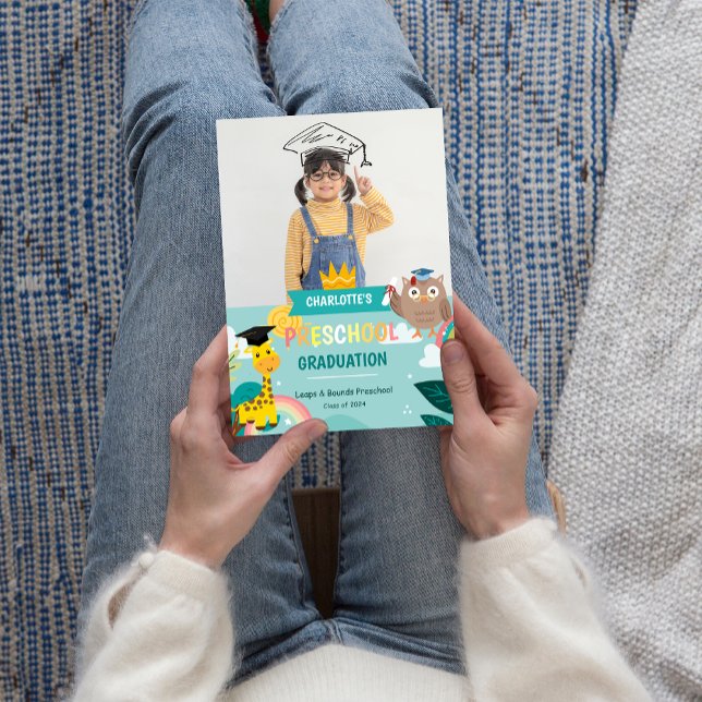 Animal Kid Preschool Photo Graduation Announcement (Creator Uploaded)