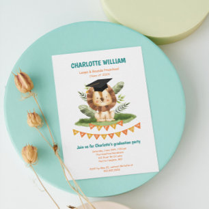 Animal Kid Preschool Photo Graduation Party Invitation