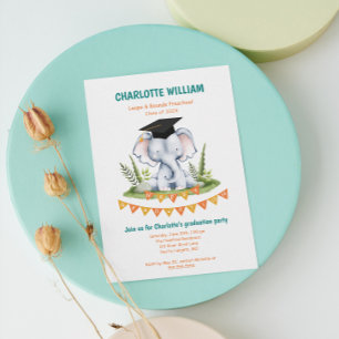 Animal Kid Preschool Photo Graduation Party Invitation