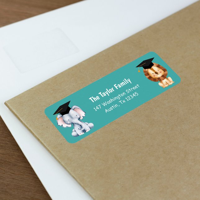 Animal Kids Preschool Graduation Return Addres Return Address Label (Animal Kids Preschool Graduation Return Addres Label)