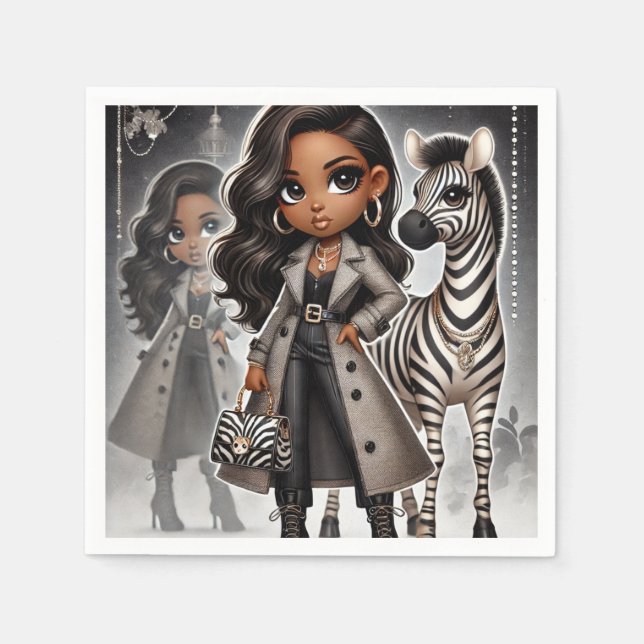Animal Kingdom Couture Zebra  Napkin (Front)