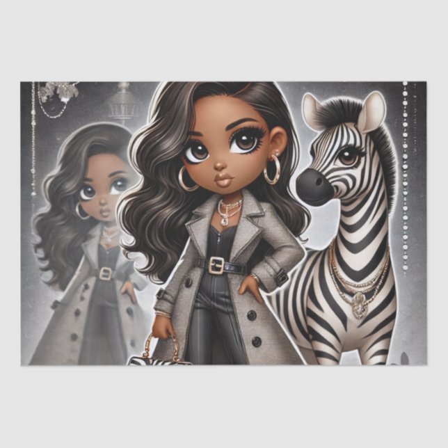 Animal Kingdom Couture Zebra Tissue Paper (Front)