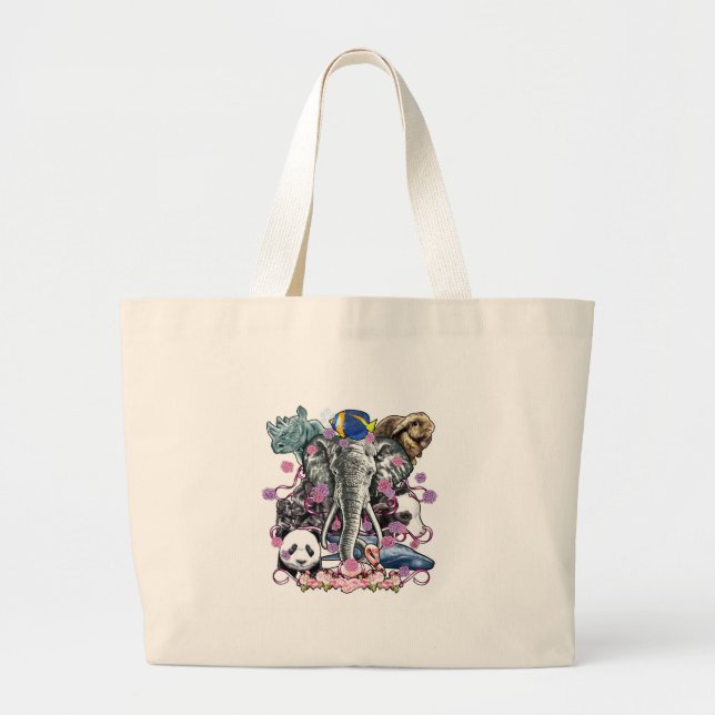 Animal Kingdom Large Tote Bag (Front)