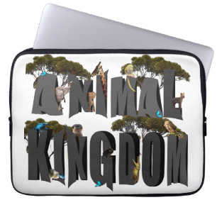 Animal Kingdom Logo With Animals, 13 inch Laptop Sleeve