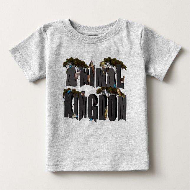 Animal Kingdom Picture Logo With Wildlife,  Baby T-Shirt (Front)