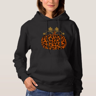 Animal Leopard Print Pumpkin Halloween Fall Autumn Hoodie