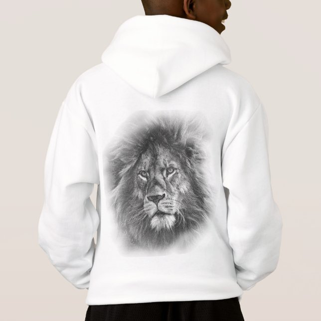 Animal Lion Face Back Print Template Kids Boys (Back)