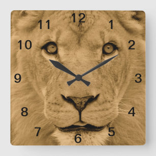 Animal Lion Face Wall Clock