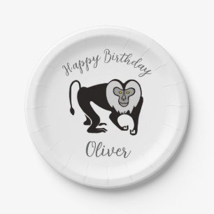 Animal -  Lion-tailed MACAQUE -Wildlife - Party Paper Plate