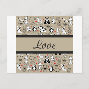 Animal Love Cuteness Postcard