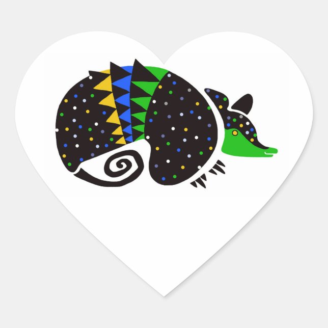 Animal lover - ARMADILLOS- Wildlife  heart sticker (Front)
