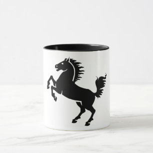Animal Lover   Black Horse Rearing Mug