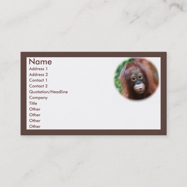 Animal Lover Business Card (Front)