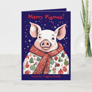 Animal Lover Christmas Pig Wrapped In A Holiday Bl Card