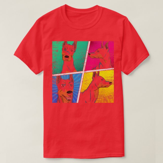 Animal Lover Dog Owner Pet Dog Lover Pop Art Dober T-Shirt (Design Front)