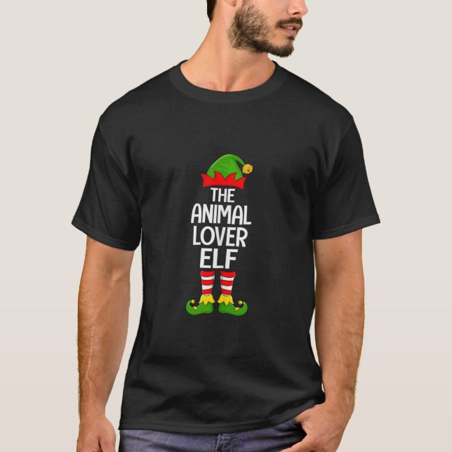 Animal Lover Elf Xmas Matching Family Elf Squad Ch T-Shirt (Front)