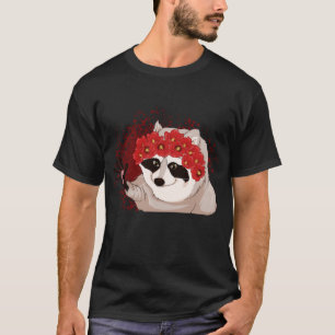 Animal Lover Floral Trash Panda Flower Forest Anim T-Shirt