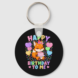 Animal Lover Fox Birthday Shirt _ Kawaii Fox Key Ring
