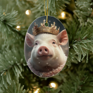 Animal Lover Gift, Farm Lover Gift, Cute Pig Ceramic Ornament