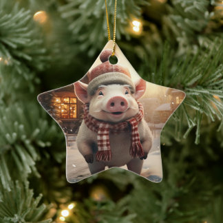 Animal Lover Gift, Farm Lover Gift, Cute Pig Ceramic Ornament