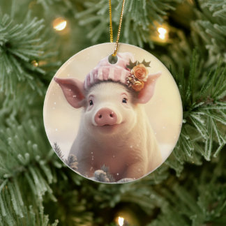 Animal Lover Gift, Farm Lover Gift, Cute Pig Ceramic Ornament