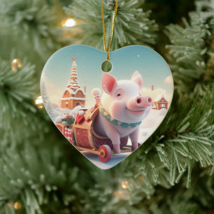 Animal Lover Gift, Farm Lover Gift, Cute Pig Ceramic Ornament