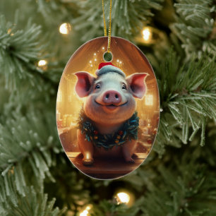 Animal Lover Gift, Farm Lover Gift, Cute Pig Ceramic Ornament