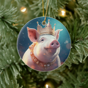 Animal Lover Gift, Farm Lover Gift, Cute Pig Ceramic Ornament