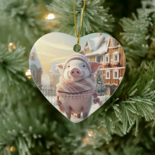 Animal Lover Gift, Farm Lover Gift, Cute Pig Ceramic Ornament