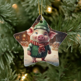 Animal Lover Gift, Farm Lover Gift, Cute Pig Ceramic Ornament