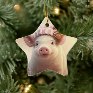 Animal Lover Gift, Farm Lover Gift, Cute Pig Ceramic Ornament